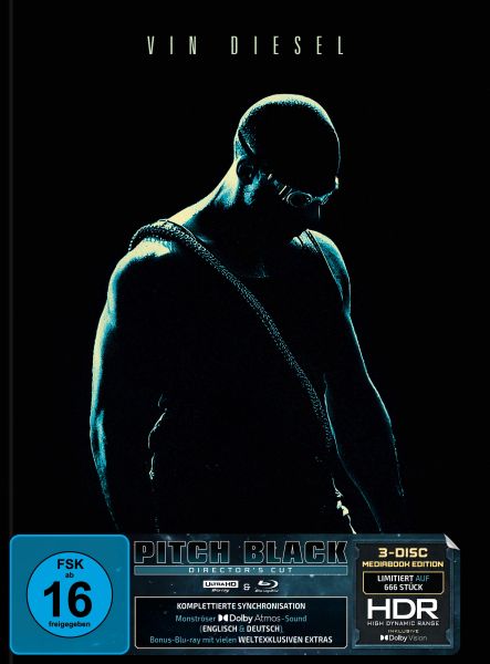 Pitch Black - Director's Cut | Mediabook (Ultra-HD Blu-ray + 2x Blu-ray) Black-Artwork - 666 Stück