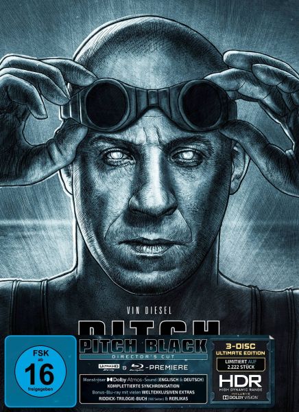 Pitch Black - Director's Cut (3-Disc Ultimate Edition - Motiv A - lim. 2.222 Stück) (UHD + 2x BD)
